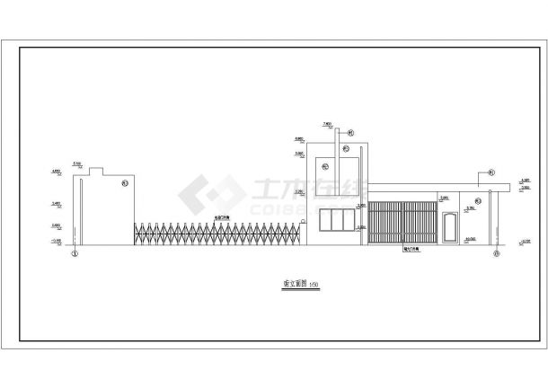 江苏某地区住宅小区围墙大门建筑设计CAD施工图-图一