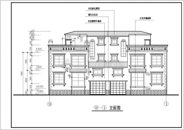贵州某地区别墅住宅建筑设计CAD施工图-图一
