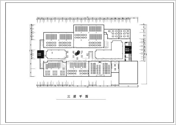 江苏某地区高校图书馆建筑设计CAD图纸-图二