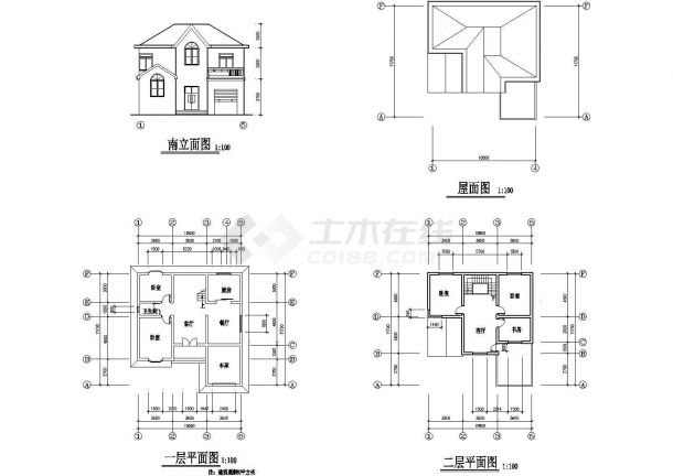 各种户型私人别墅设计方案施工图纸-图一