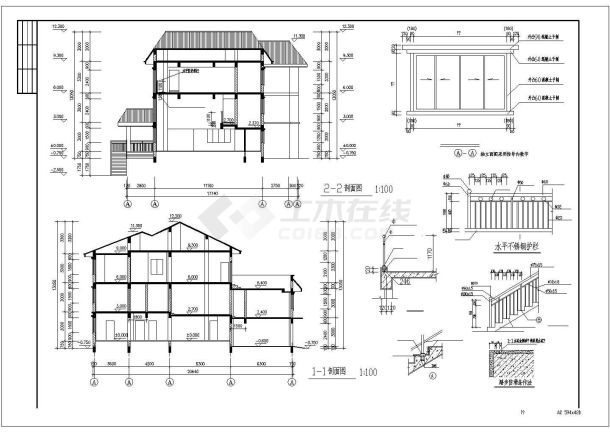 某地区三层住宅别墅建筑设计方案图-图二