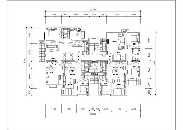 青海省某地区CAD住宅平面户型图-图一