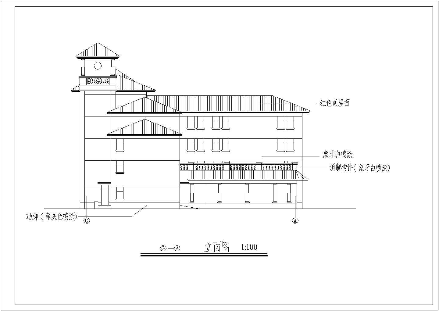 江苏省某地区小区会馆CAD施工图
