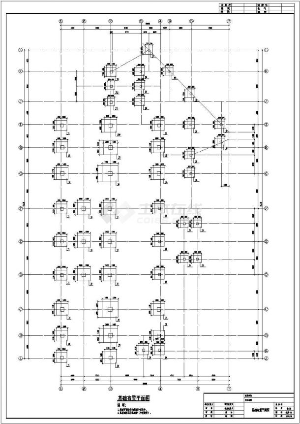 某6层框架结构商住楼结构设计施工图-图一