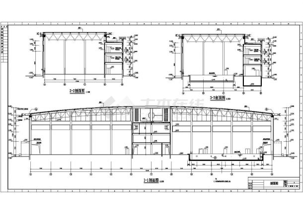 某地区大型体育馆CAD建筑施工设计图纸-图一
