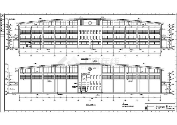 某地区大型体育馆CAD建筑施工设计图纸-图二