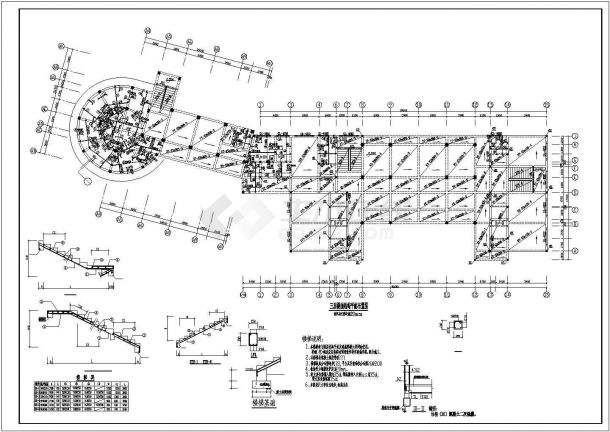 某地区三层厂房框架结构设计施工图-图二