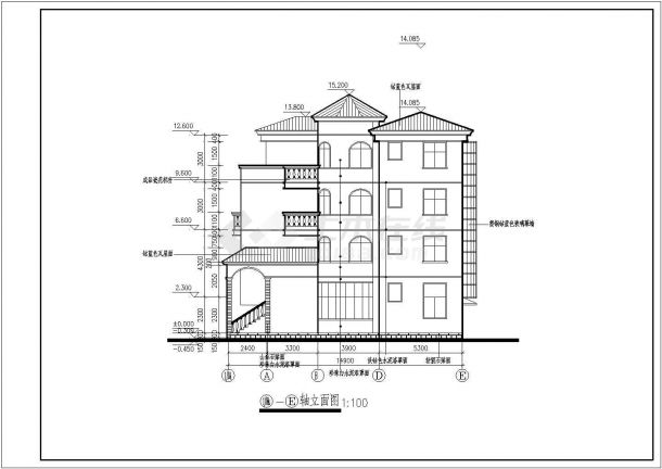 某地区三层别墅建筑设计规划施工图-图一