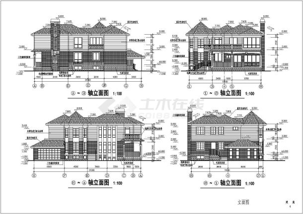 上海某地区两层独立豪华别墅设计CAD施工图-图二