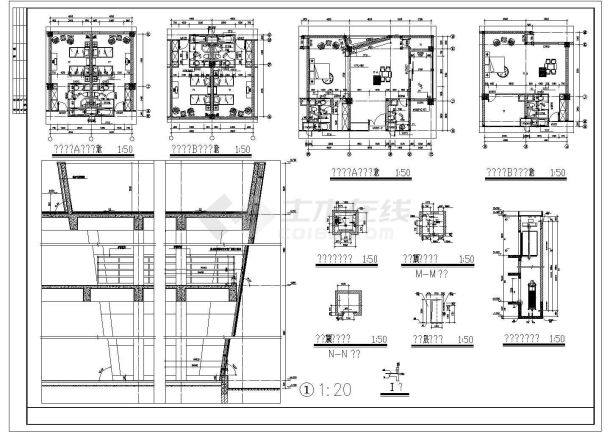 广东某地区五星级宾馆建筑设计CAD施工总图-图一