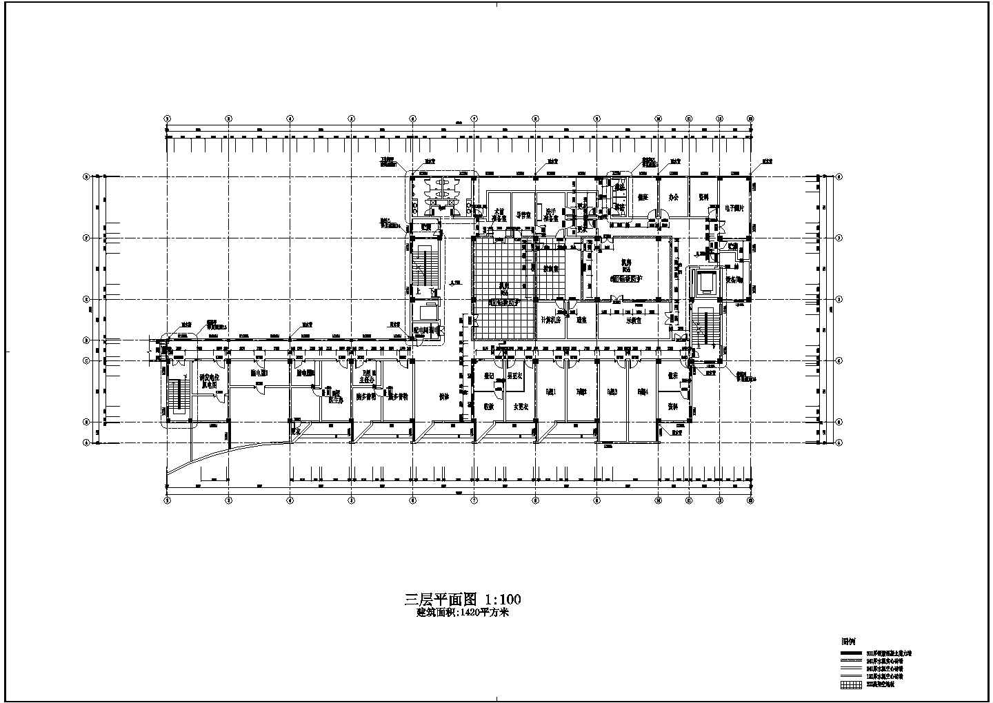 江苏某地区医院影像楼建筑设计CAD施工平面图