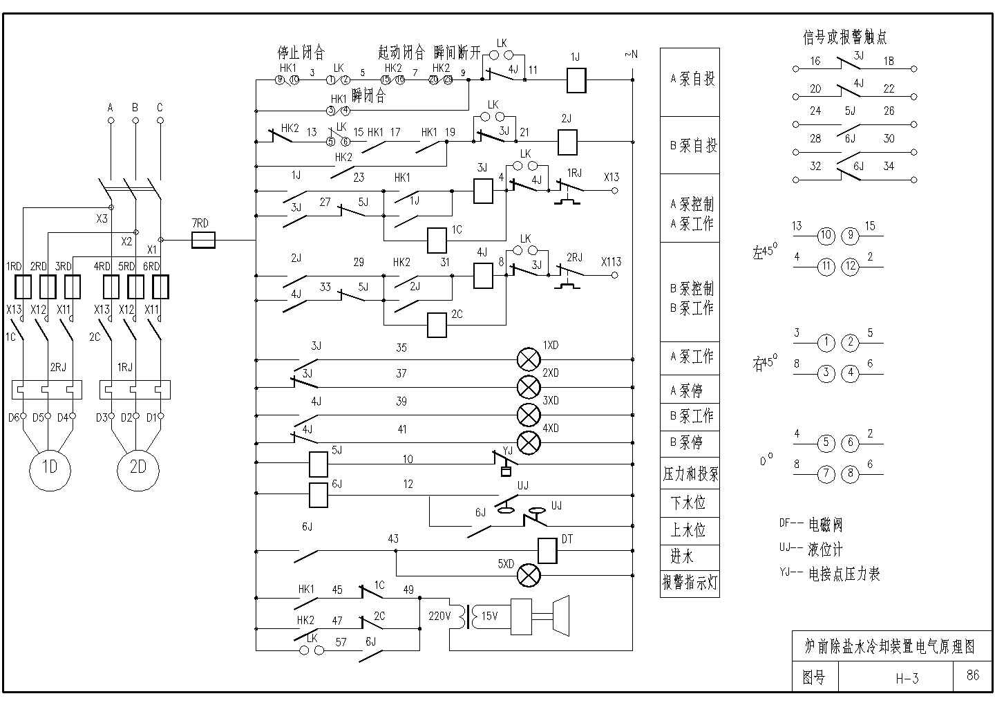 某电厂设备电气系统原理设计施工图