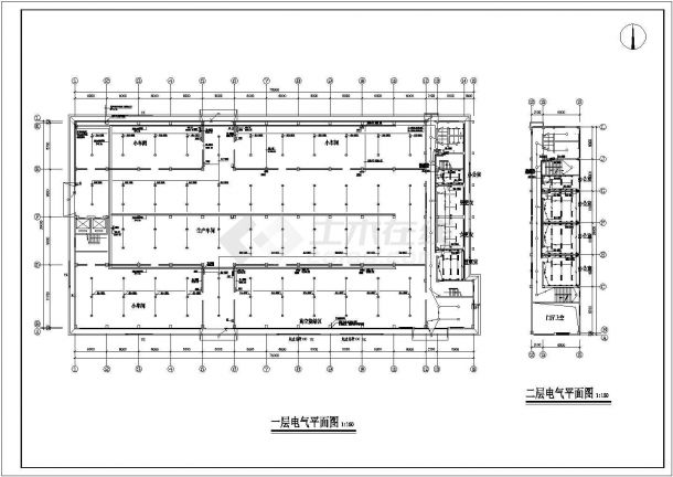 某四层工厂车间电气设计施工CAD图-图二