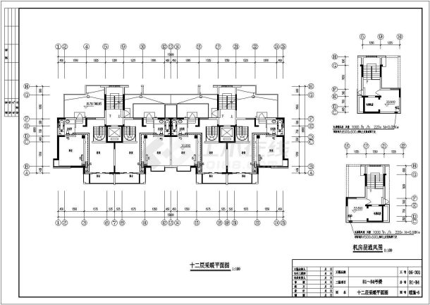 天津某园林式小区住宅楼采暖设计CAD施工图-图一