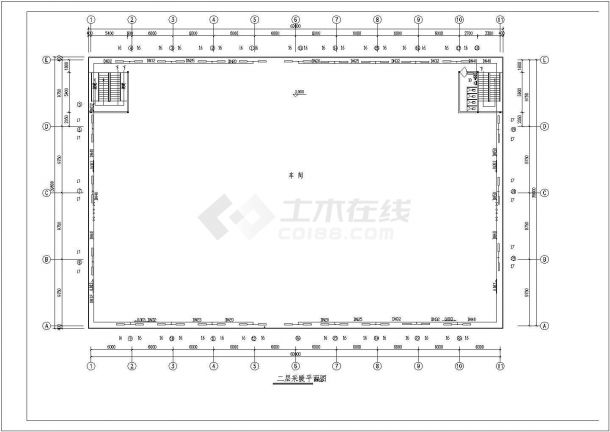 上海某地区厂房车间采暖设计CAD施工图纸-图二