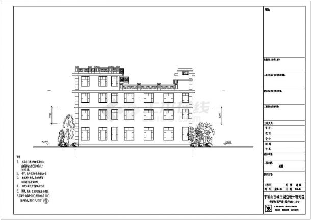 现代风格三层别墅建筑设计施工图（含效果图.说明）-图一