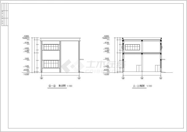 陕西省某地区九华制衣车间CAD建筑图-图二