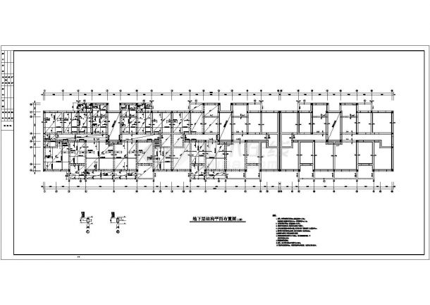 某地区住宅楼框架结构设计施工CAD图-图一