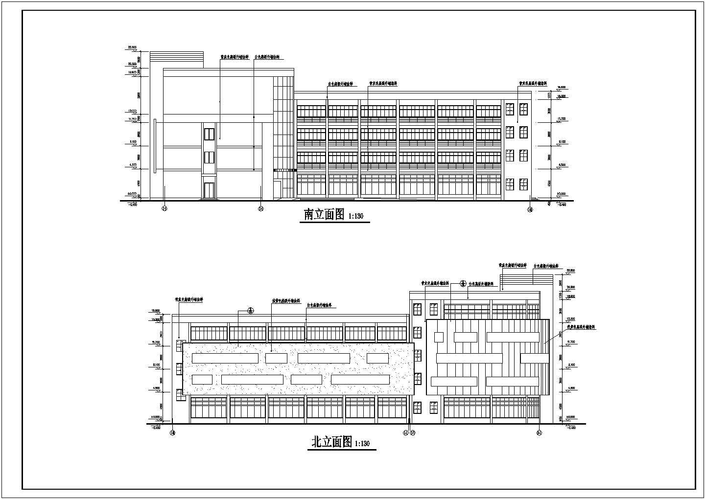 四川省某城镇办公楼建筑设计CAD施工图