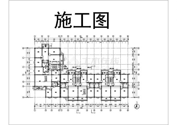 广东省某城镇六栋楼的方案及施工图-图二