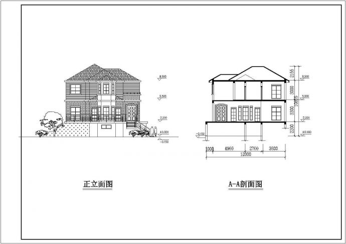 山东省某地区小别墅建筑CAD方案图_图1