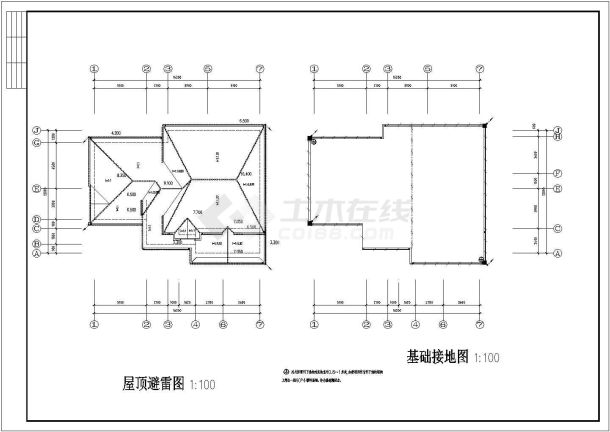 某地区美式豪华别墅电气设计CAD图-图二