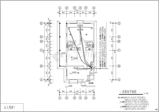 某地区小型民房电气设计施工CAD图-图二