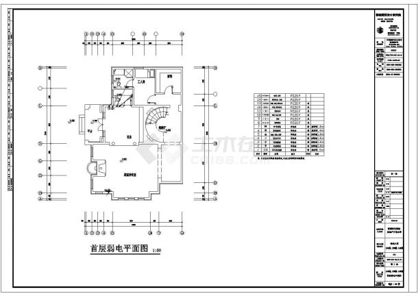 某地区豪华别墅全套电气设计CAD图-图一