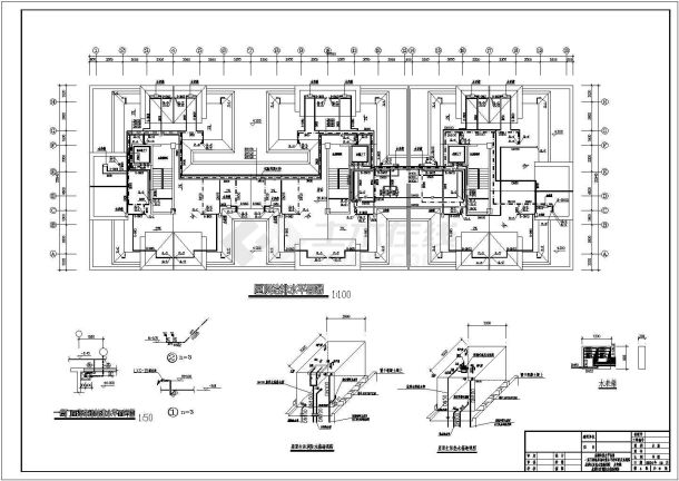 某九层商住楼给排水设计CAD施工图-图二
