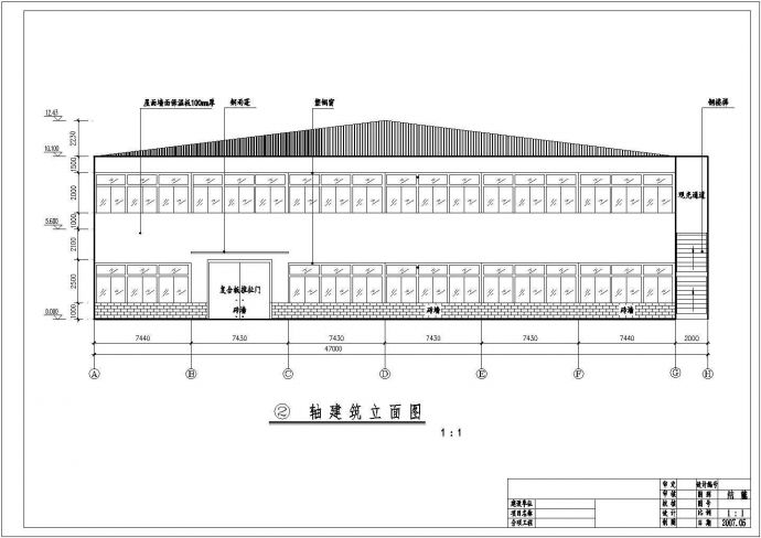 某地区钢结构工业厂房二层设计施工图_图1