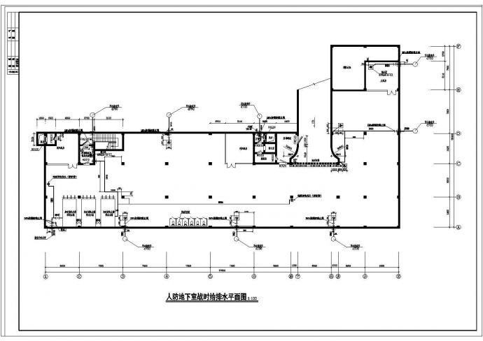 某地区人防工程给排水设计CAD施工图_图1