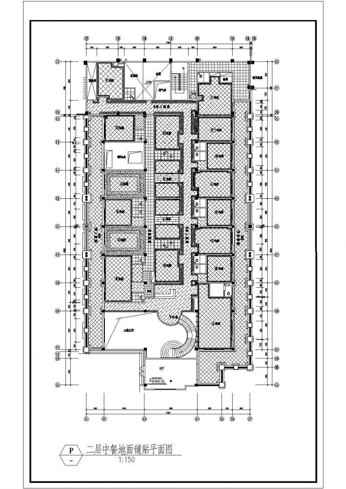 某地区酒店中餐厅装修CAD设计图纸_图1