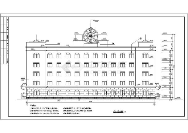 浙江省某地区欧式轮胎厂办公楼建筑图-图二