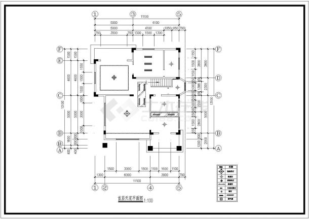 某地区别墅装修设计方案CAD施工图-图二