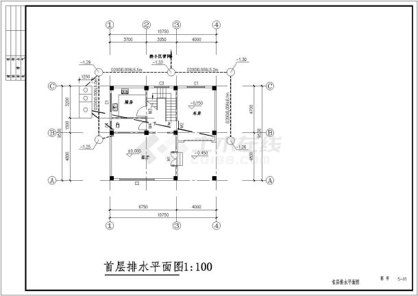 某地区三层住宅整套建筑施工图（带效果图）-图一