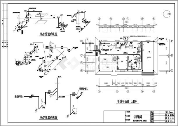 湖南某地区小型锅炉房设计CAD施工图-图一