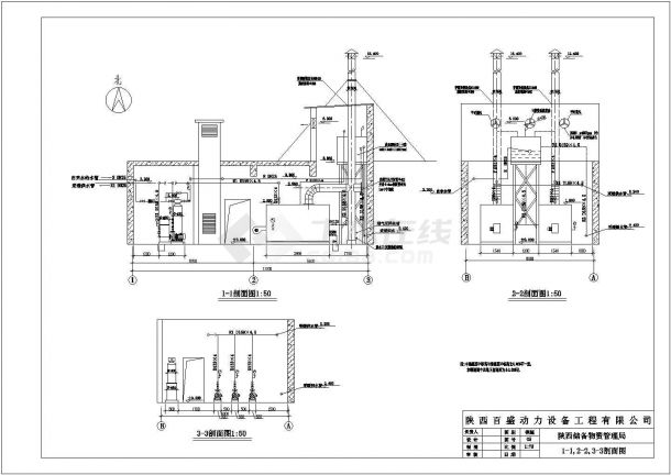 河北某地区锅炉房设计CAD工程图纸-图一