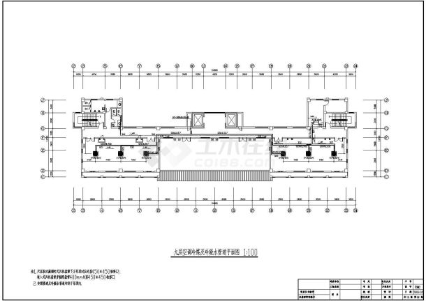 上海某地区公司办公楼空调冷凝水管道系统设计cad图-图一
