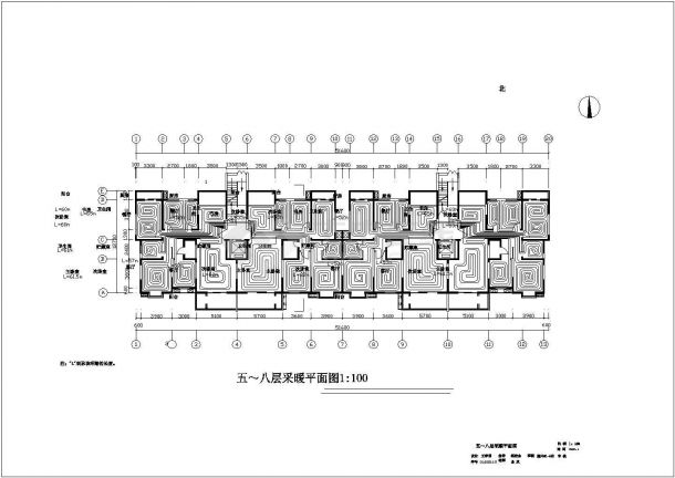 河南某地区住宅楼地面辐射采暖设计cad总图-图一