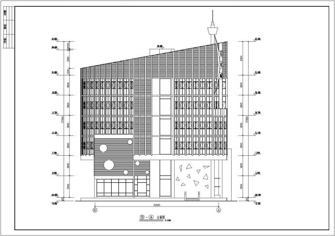 河北省某城镇六层餐厅CAD建筑图纸_图1