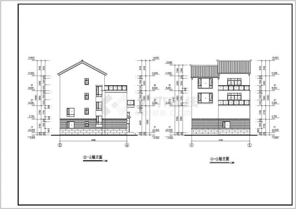 四川省某县区三层别墅方案CAD设计图-图一