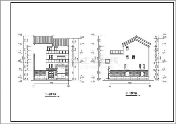 四川省某县区三层别墅方案CAD设计图-图二