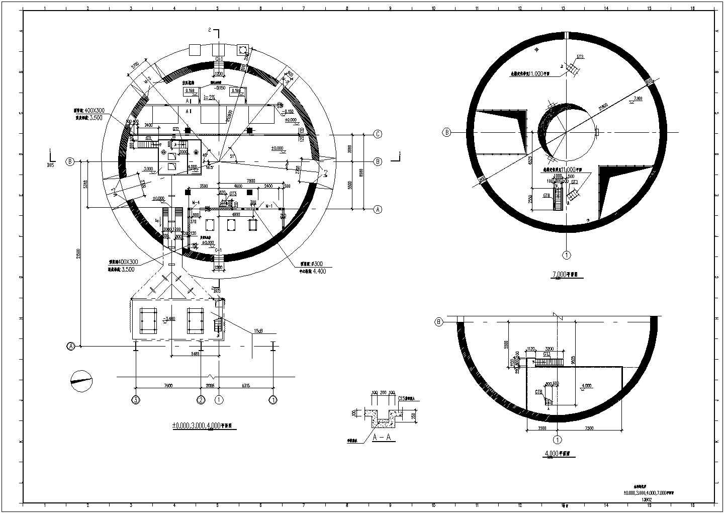 某高层圆形生料均化库的建筑和结构图