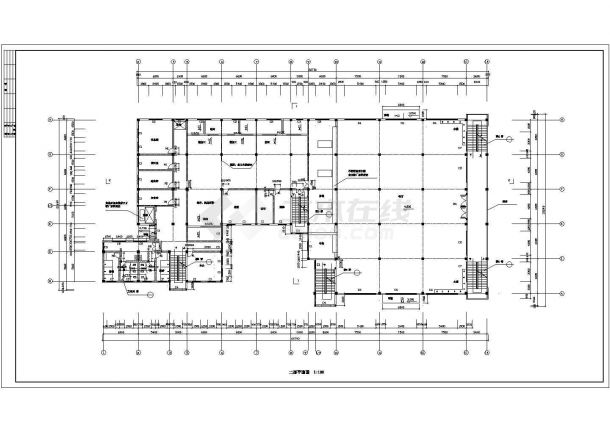 安徽省某地区三层学生食堂建筑方案-图二