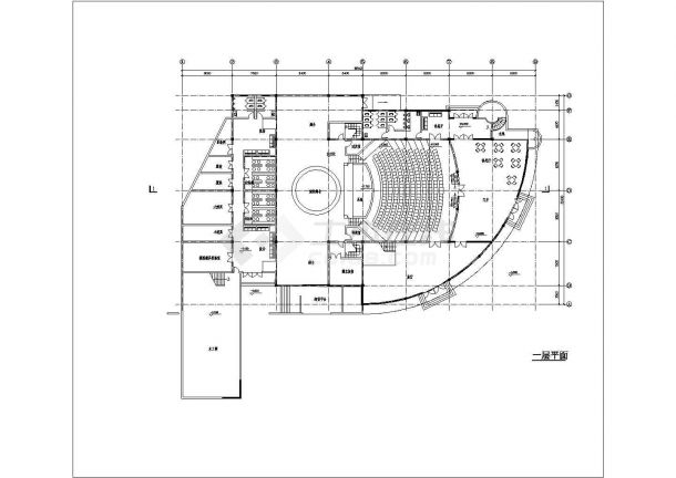 两层中小型剧场建筑设计方案平面图-图一