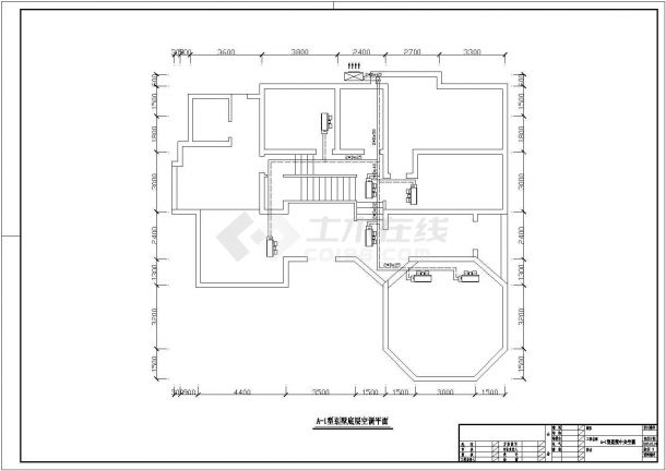 江苏某地区欧式别墅中央空调设计CAD施工平面图-图一