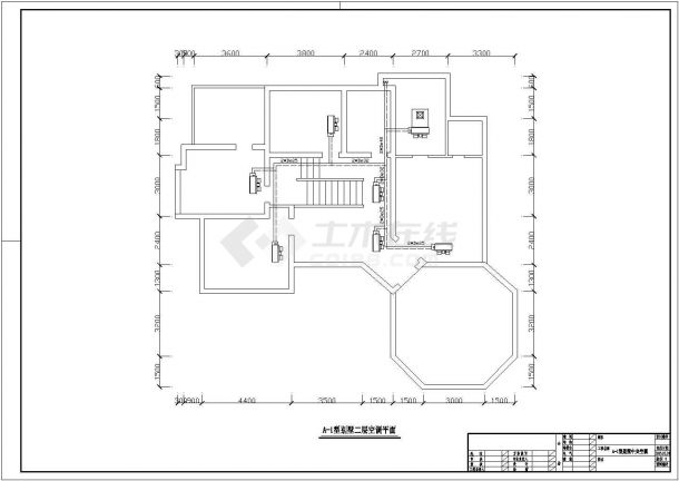 江苏某地区欧式别墅中央空调设计CAD施工平面图-图二