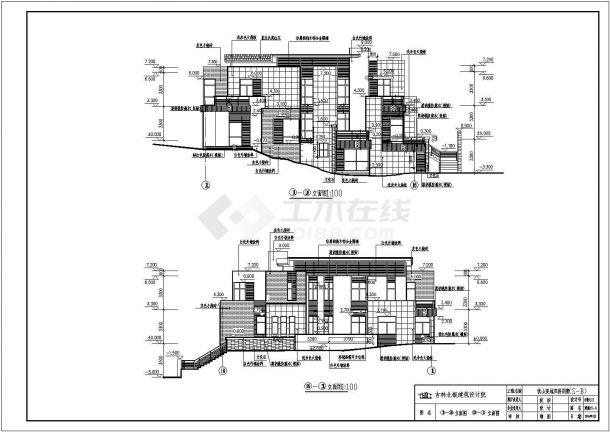 某地三层框架结构别墅建筑施工图（带地下室）-图二