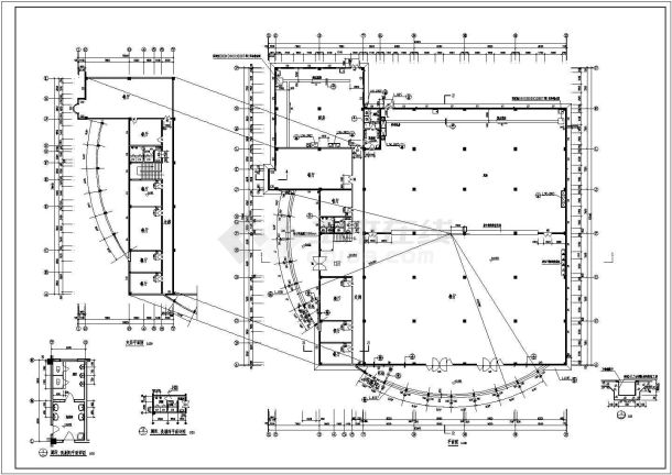 某地区职工食堂建筑设计CAD施工图-图二