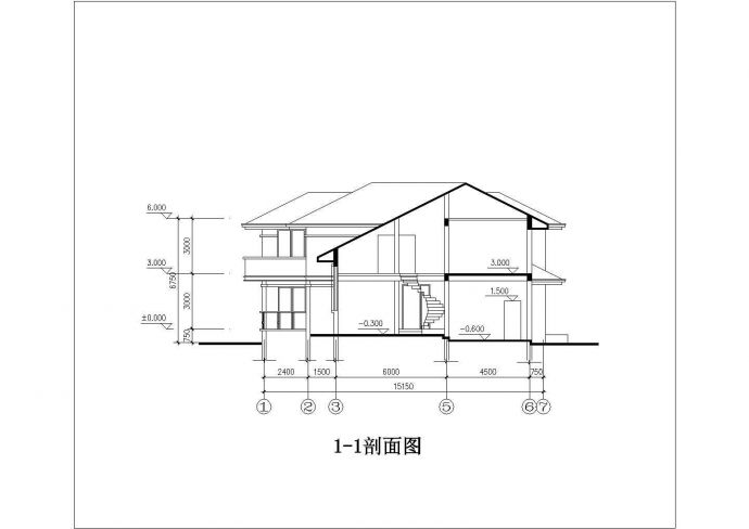 某地区二层欧式住宅别墅建筑方案图纸_图1